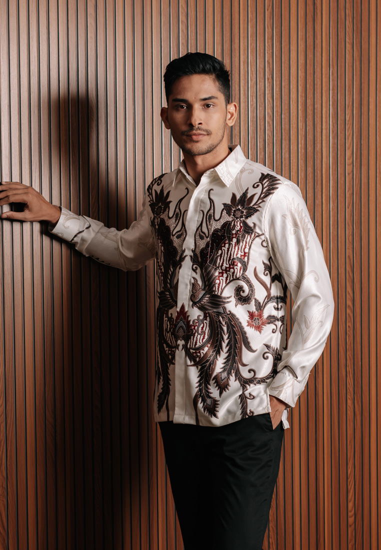Hadinata Batik Pria Kemeja Panjang Furing Semi Sutra Mahesya Maa-1